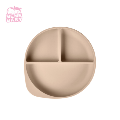 BPA Free Divided Silicone Dinner Plate Round Shape Minimalist Style