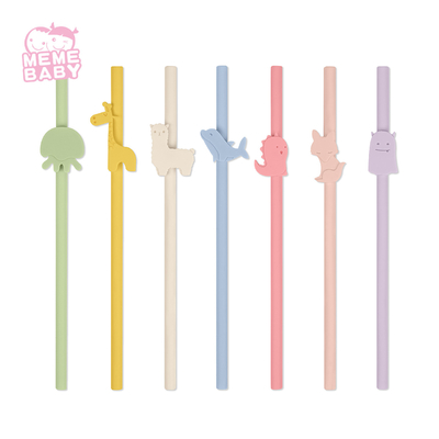 Collapsible 7.9 Inches Flexible Silicone Straws Baby Toddler Kid Use