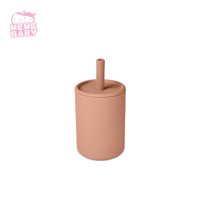 175ml Silicone Baby Cup 6m+ Customized Logo With Lid And Straw