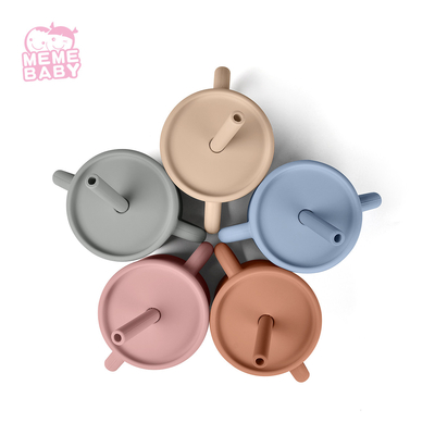 220ml BPA Free Silicone Straw Cup With Handles Easy To Grasp