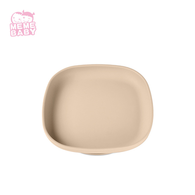 PVC Free Suction Silicone Dinner Plate Square Shape For Dining Room