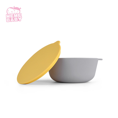 Soft Food Grade Silicone Weaning Bowl Collapsible Bowl With Lid