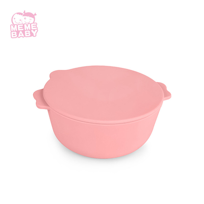 Soft Food Grade Silicone Weaning Bowl Collapsible Bowl With Lid