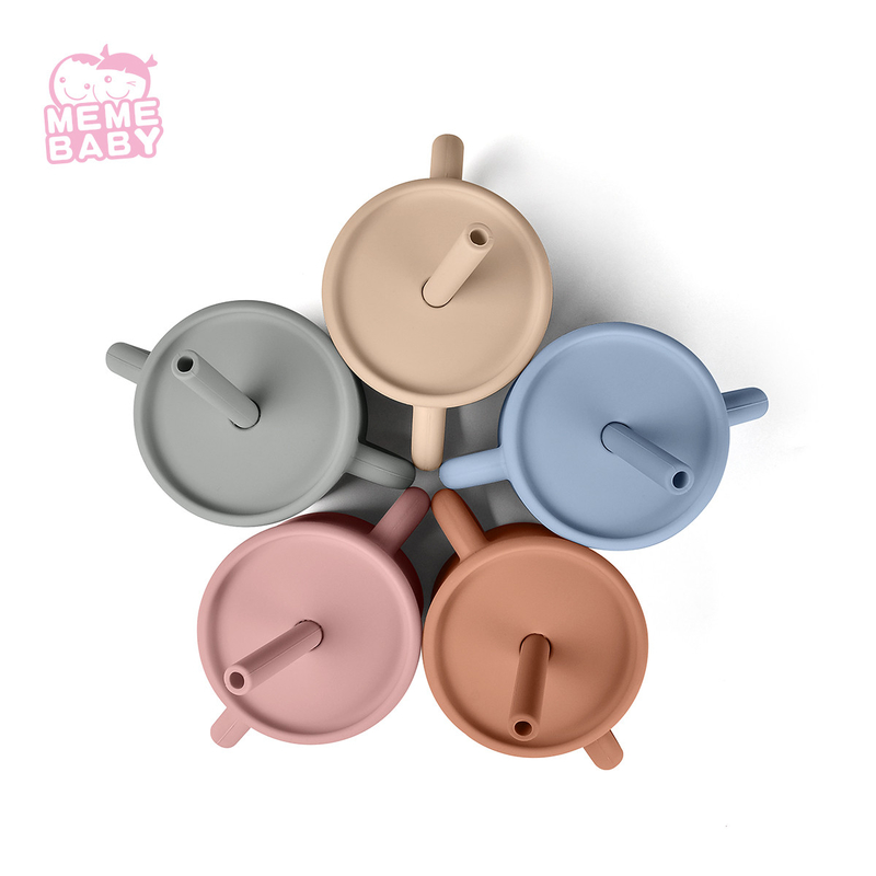 220ml BPA Free Silicone Straw Cup With Handles Easy To Grasp